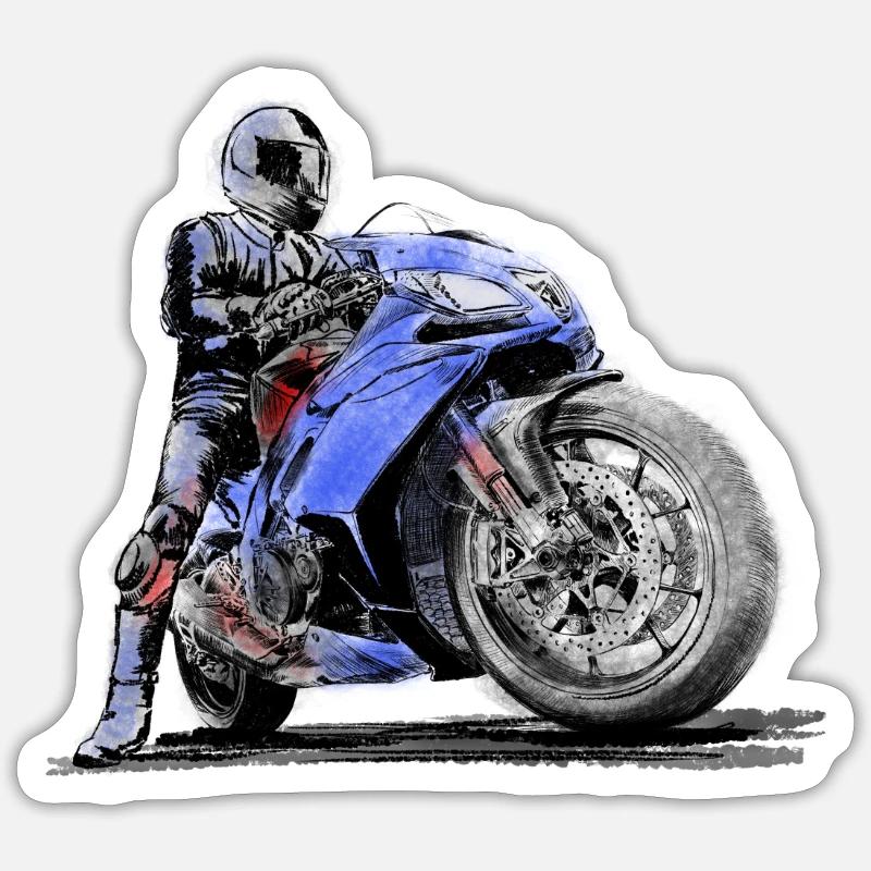 motorcycle - Sticker size S (10 x 10 cm) - white matte