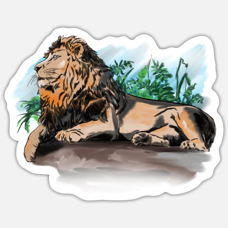 Lion - Sticker size S (10 x 10 cm) - white matte