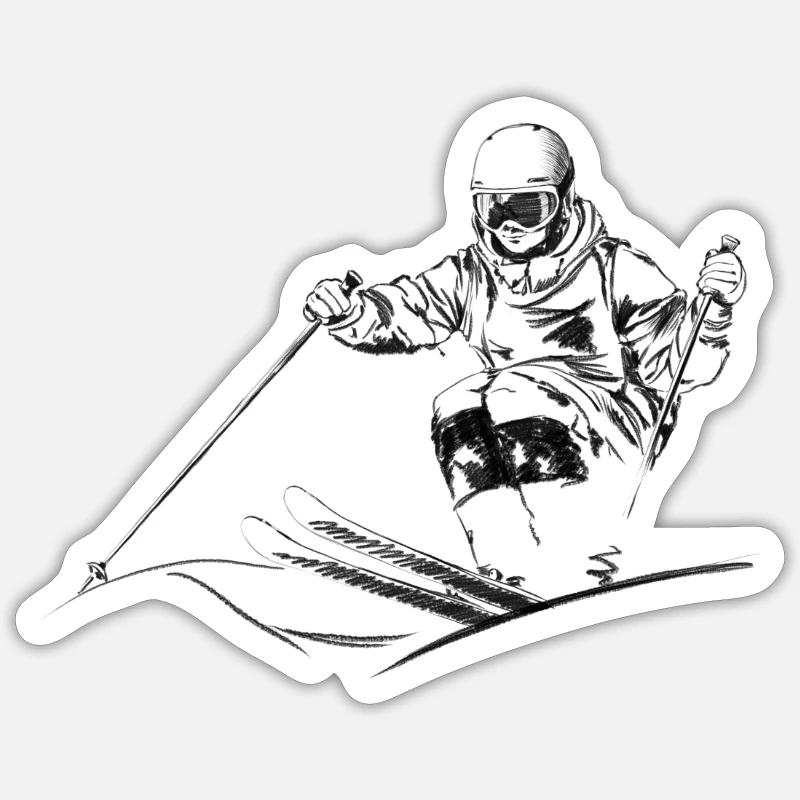 mogul skiing - Sticker size S (10 x 10 cm) - white matte
