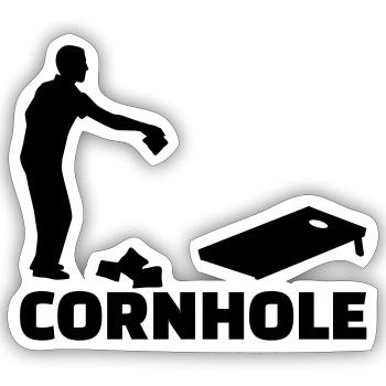 Cornhole - Sticker size S (10 x 10 cm) - white matte - Front