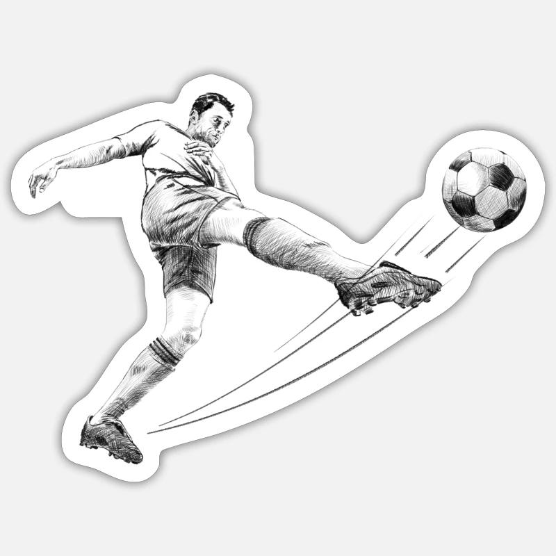 soccer player - Sticker taille S (10 x 10 cm) - blanc mat