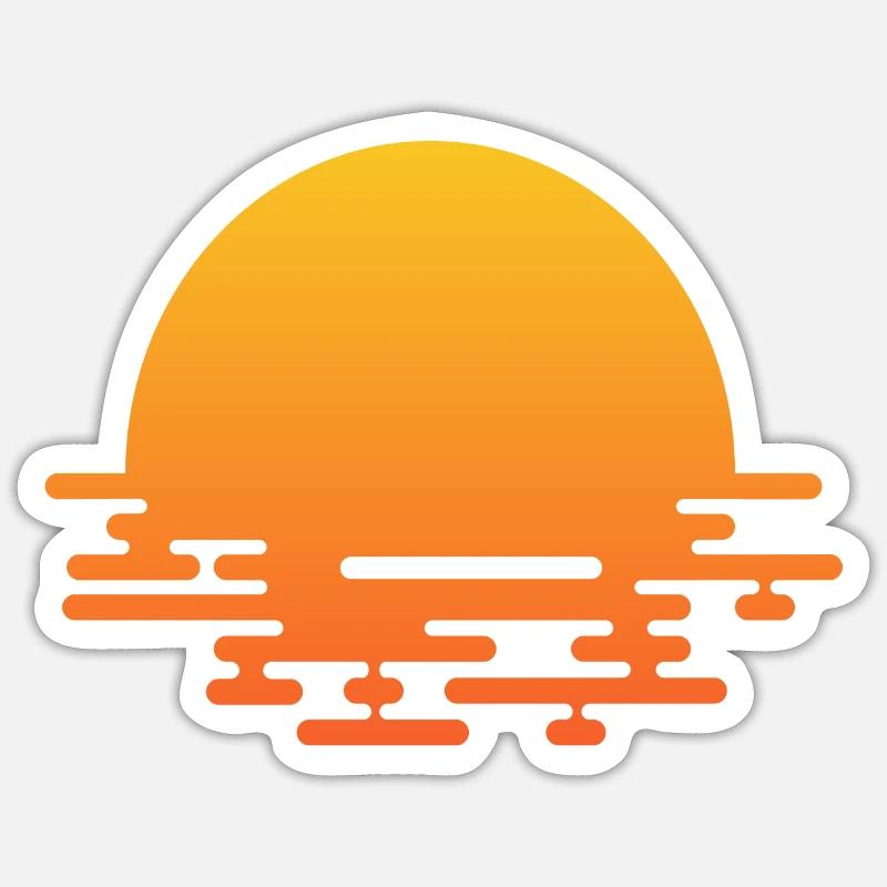 lever du soleil Sticker taille S (10 x 10 cm)