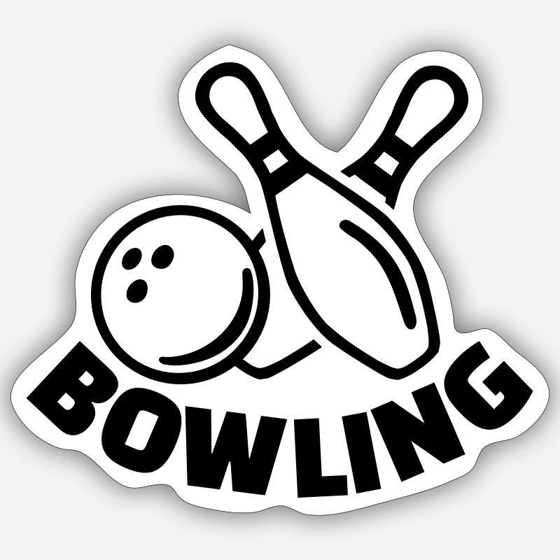 Bowling - Sticker taille S (10 x 10 cm) - blanc mat