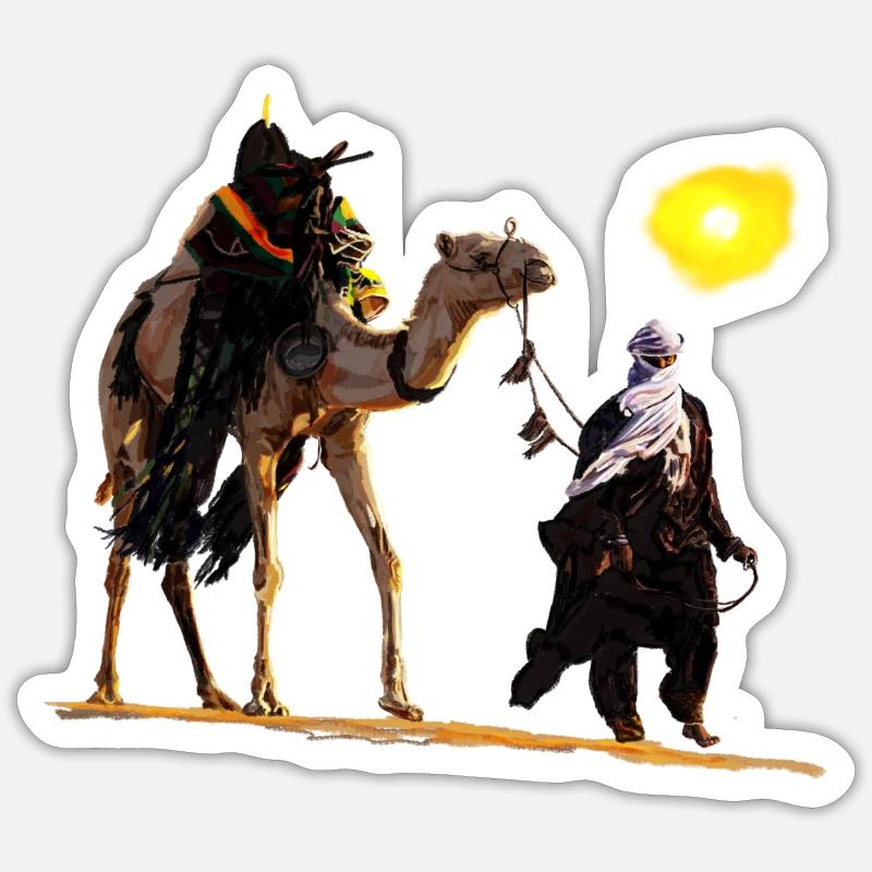 Beduine mit Kamel Sticker Größe S (10 x 10 cm)