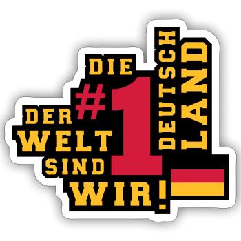 Deutschland (Nummer 1 der Welt) 01 - Sticker Größe S (10 x 10 cm) - Mattweiß - Vorne