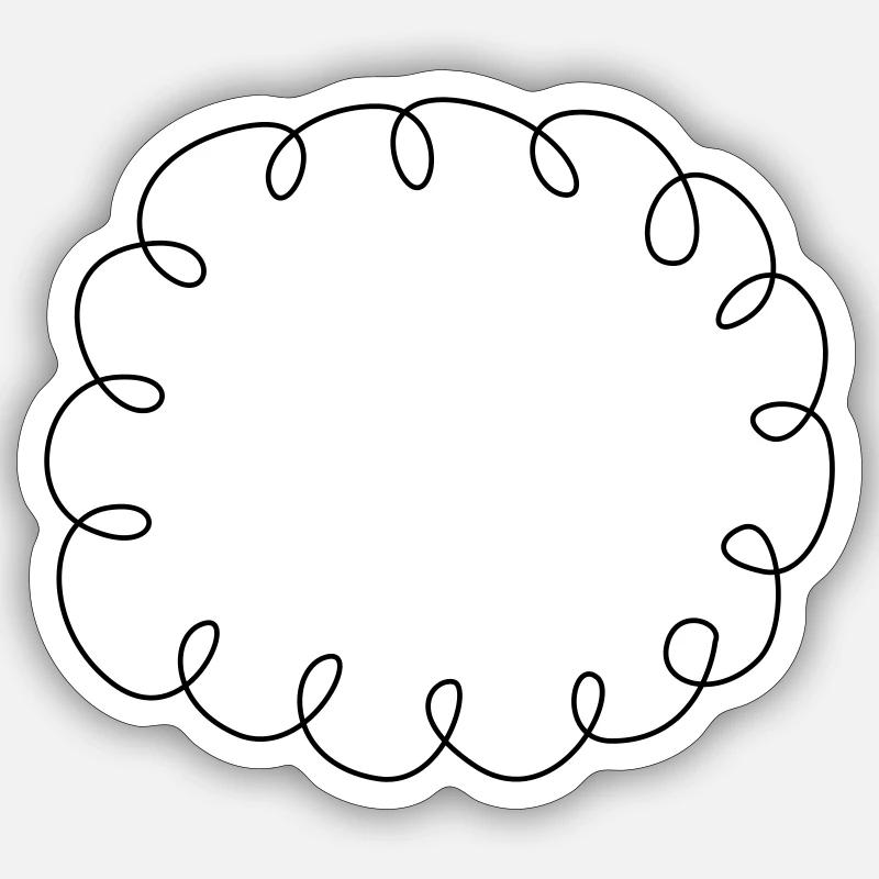 Bulle de parole ondulation - Sticker taille S (10 x 10 cm) - blanc mat