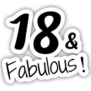 18 / enfant / Sport / anniversaire / dix-huit - Sticker taille S (10 x 10 cm) - blanc mat - Devant