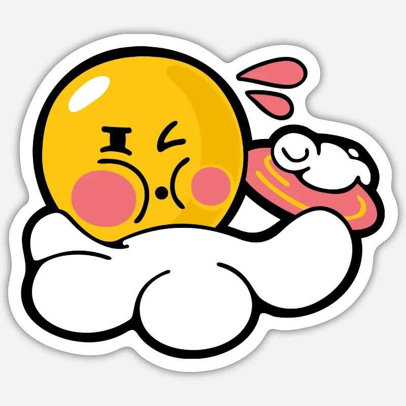 Smiley Discus - Sticker taille S (10 x 10 cm) - blanc mat