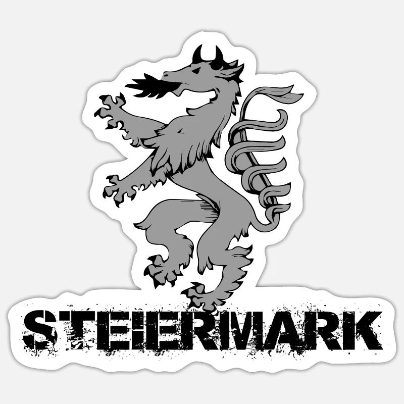 Steiermark - Sticker Größe S (10 x 10 cm) - Mattweiß