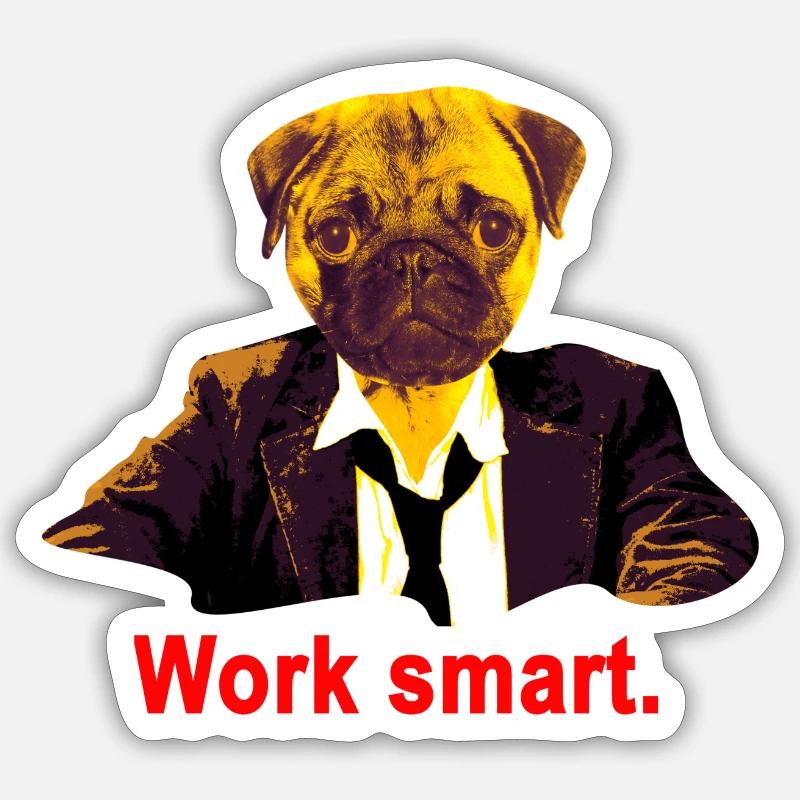 work smart carlino Sticker formato S (10 x 10 cm)