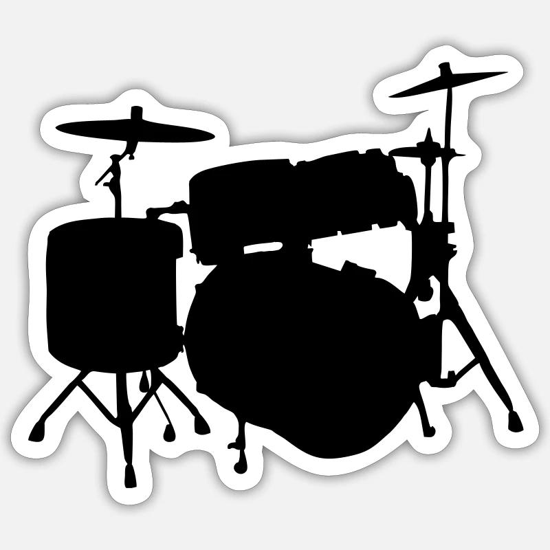 Drums - Sticker size S (10 x 10 cm) - white matte