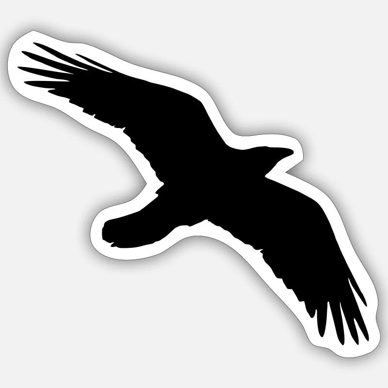 Vogel, Rabe - Sticker Größe S (10 x 10 cm) - Mattweiß