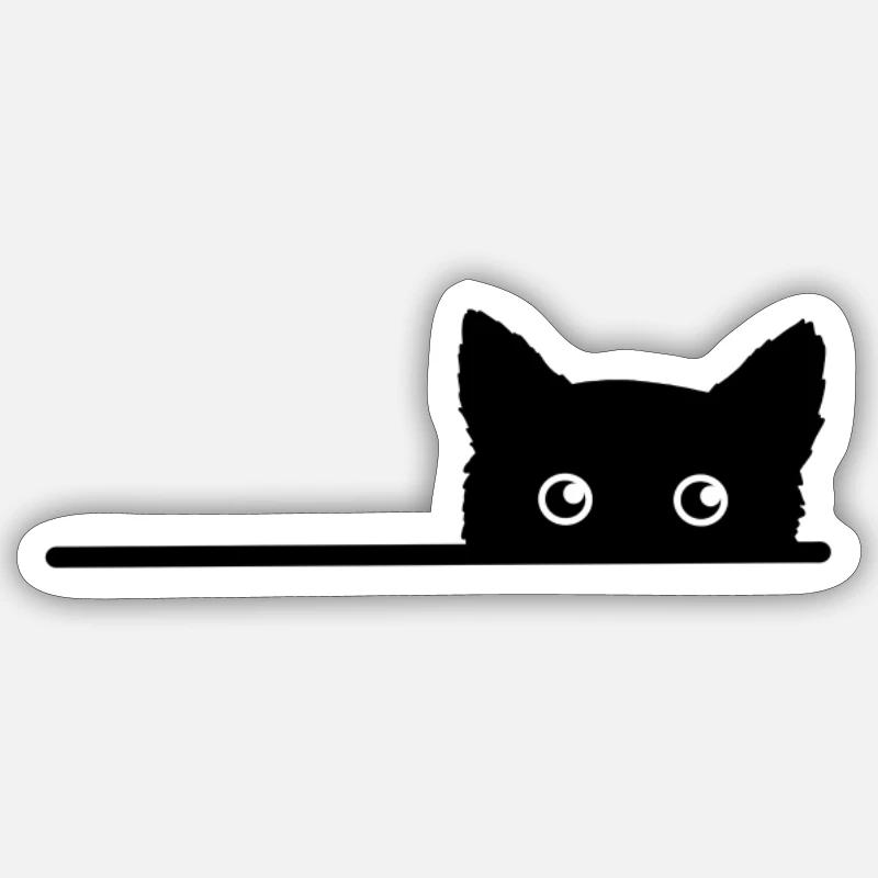 Chat de poche Chat - Sticker taille S (10 x 10 cm) - blanc mat