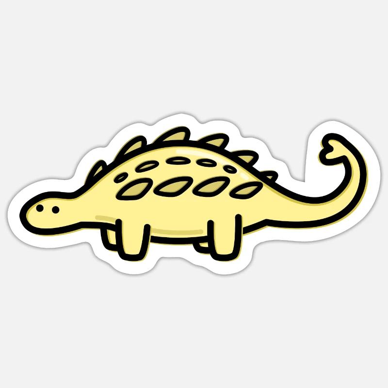 Ankylosaurus mignon - Sticker taille S (10 x 10 cm) - blanc mat