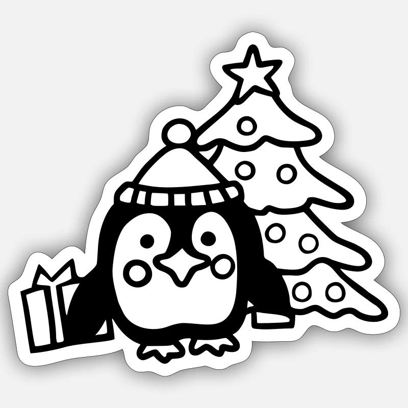 Pingouin (Noël) Sticker taille S (10 x 10 cm)