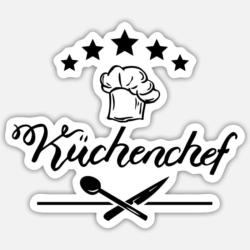 Küchenchef 5 Sterne Sticker Größe S (10 x 10 cm)