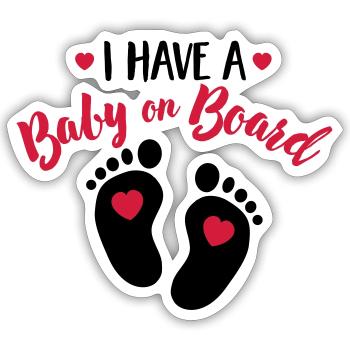 I have a baby on the board - Sticker taille S (10 x 10 cm) - blanc mat - Devant
