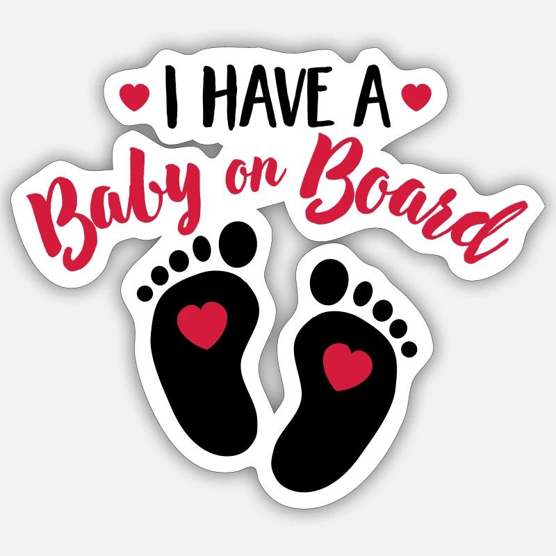 I have a baby on the board - Sticker Größe S (10 x 10 cm) - Mattweiß