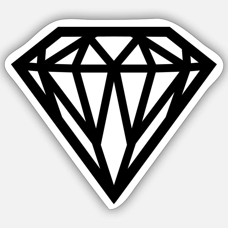 diamond - Diamant - Sticker Größe S (10 x 10 cm) - Mattweiß