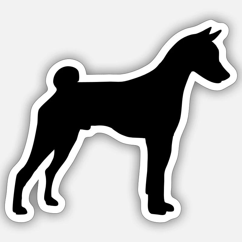 Basenji - Sticker Größe S (10 x 10 cm) - Mattweiß