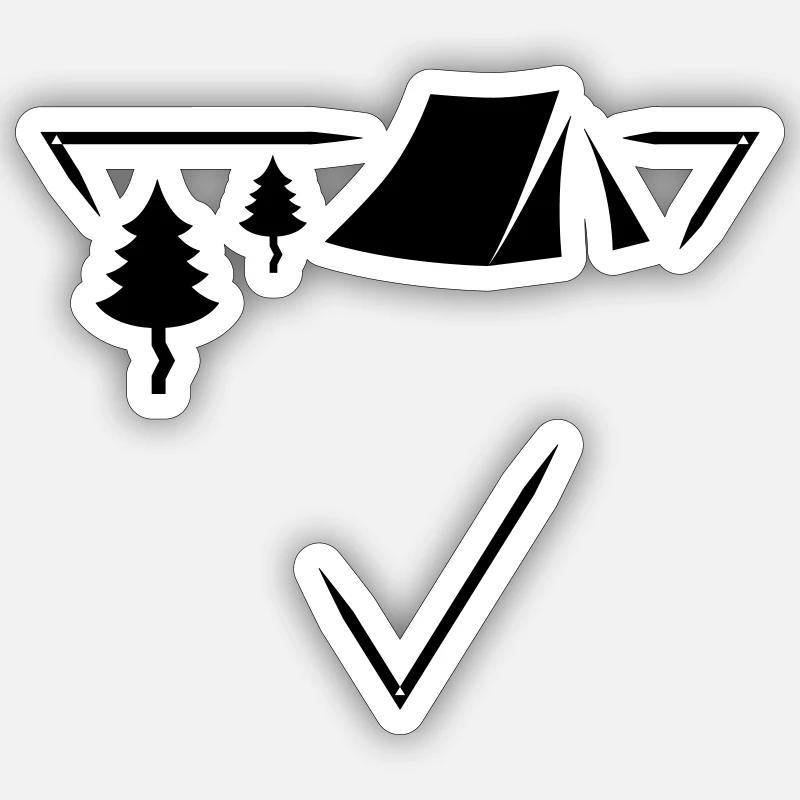 Summer Camp Label - Insert Own Text - Sticker Größe S (10 x 10 cm) - Mattweiß