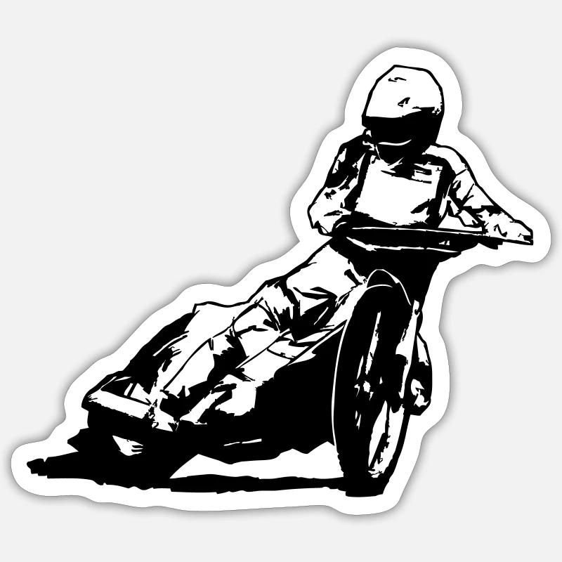 Speedway Racer - Sticker taille S (10 x 10 cm) - blanc mat