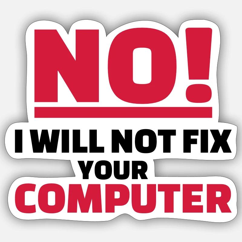 Computer - Sticker Größe S (10 x 10 cm) - Mattweiß