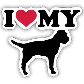 Border Terrier - Sticker taille S (10 x 10 cm) - blanc mat - Devant