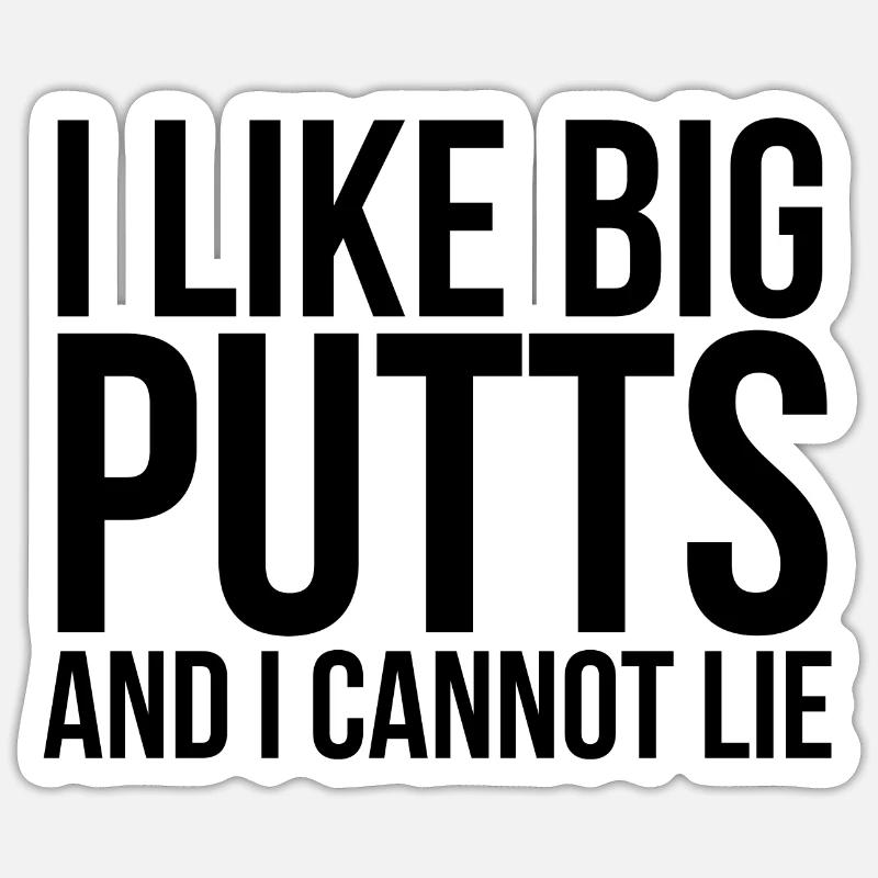Golf golfeurs énonciations texte gros putts Sticker taille S (10 x 10 cm)