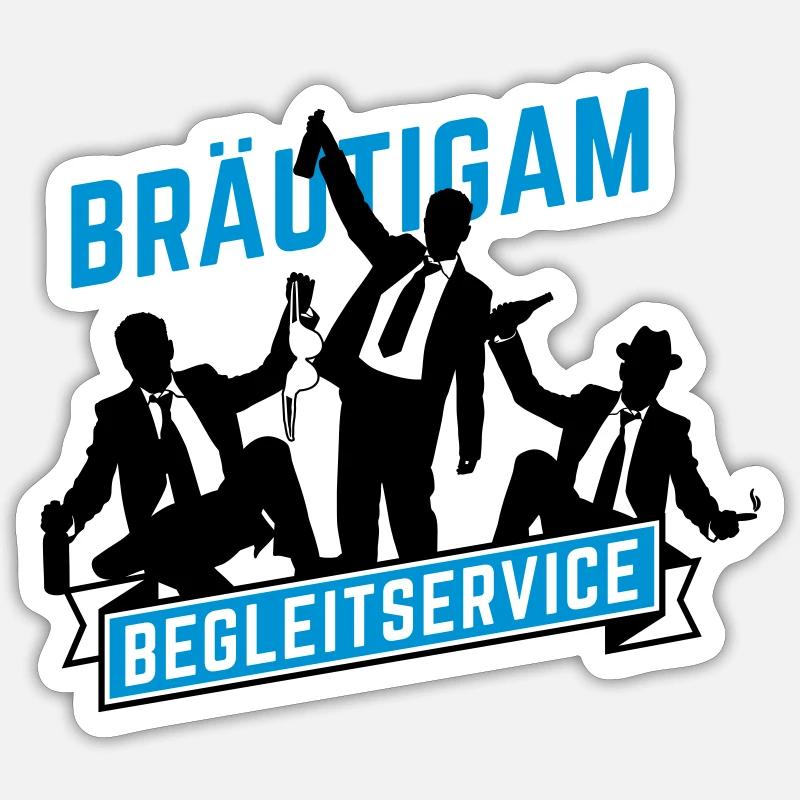 junggesellenabschied bräutigam - Sticker Größe S (10 x 10 cm) - Mattweiß