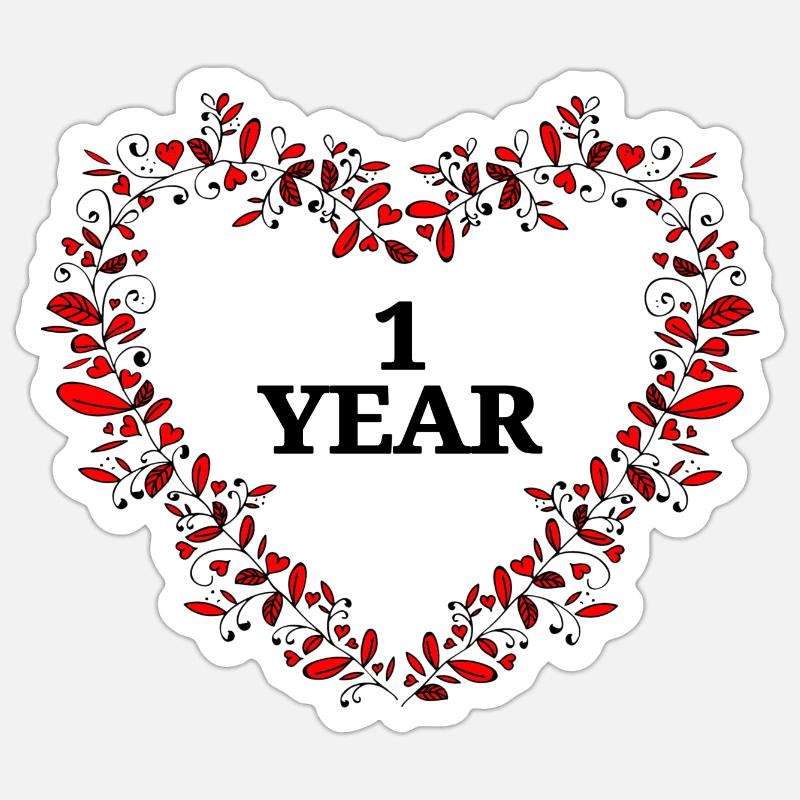 1. Jubiläum, Geburtstag oder Jahrest Sticker Größe S (10 x 10 cm)