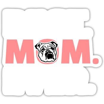 Englische Bulldogge - Sticker Größe S (10 x 10 cm) - Mattweiß - Vorne