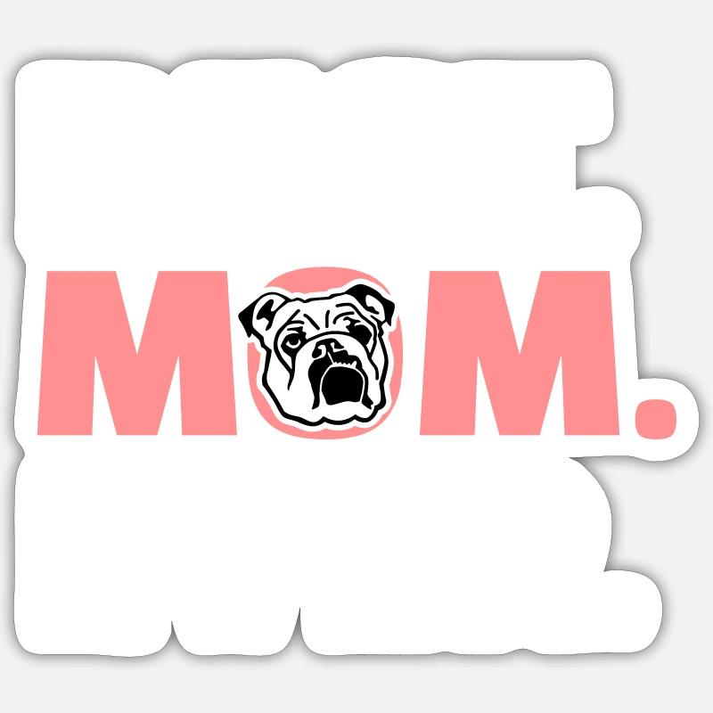 Anglais Bouledogue - Sticker taille S (10 x 10 cm) - blanc mat