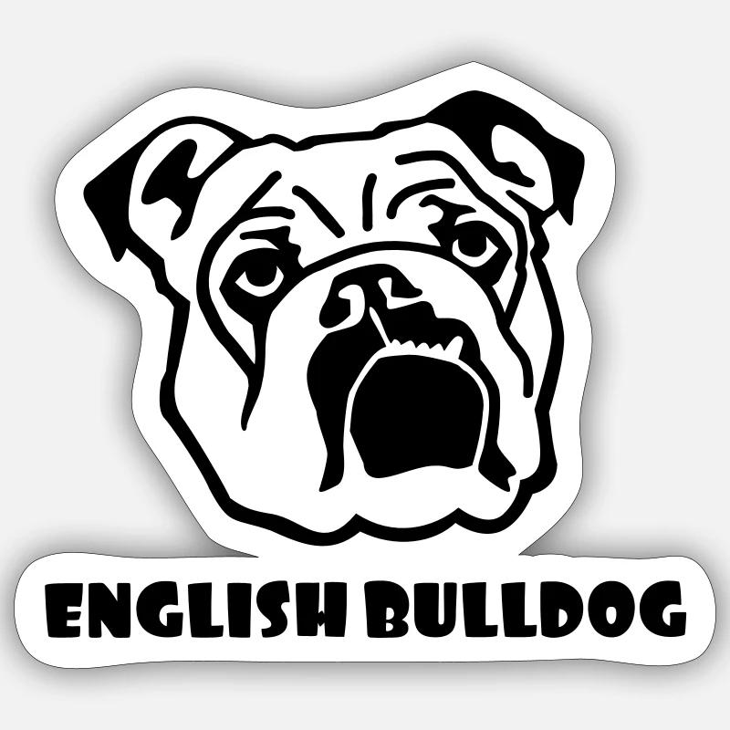 Anglais Bouledogue - Sticker taille S (10 x 10 cm) - blanc mat