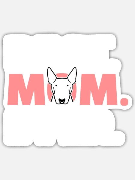 Bullterrier - Sticker Größe S (10 x 10 cm) - Mattweiß