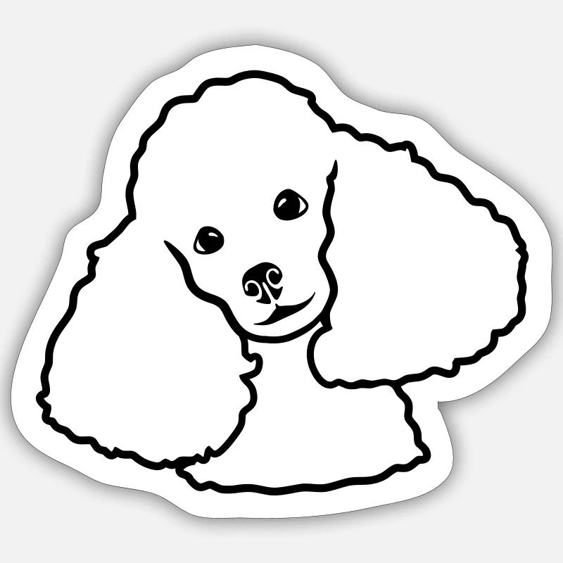 Poodle - Sticker size S (10 x 10 cm) - white matte