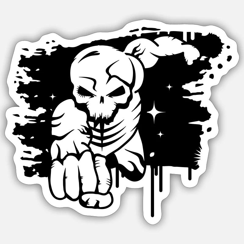 A dead superhero graffiti - Sticker size S (10 x 10 cm) - white matte