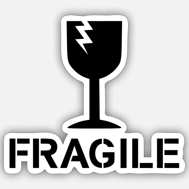 fragile Vorsicht! - Sticker Größe S (10 x 10 cm) - Mattweiß