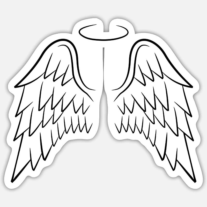 Engelfslügel - Sticker taille S (10 x 10 cm) - blanc mat