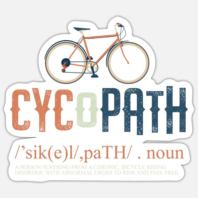 Cycopath Cyclist Cyclisme Vélo Cyclisme - Sticker taille S (10 x 10 cm) - blanc mat