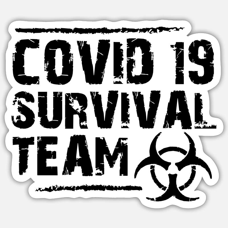 Covid19Survival - Sticker taille S (10 x 10 cm) - blanc mat