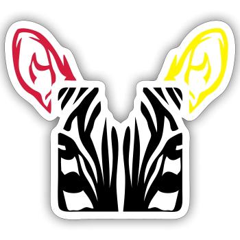 zebre animal design carre - Sticker size S (10 x 10 cm) - white matte - Front