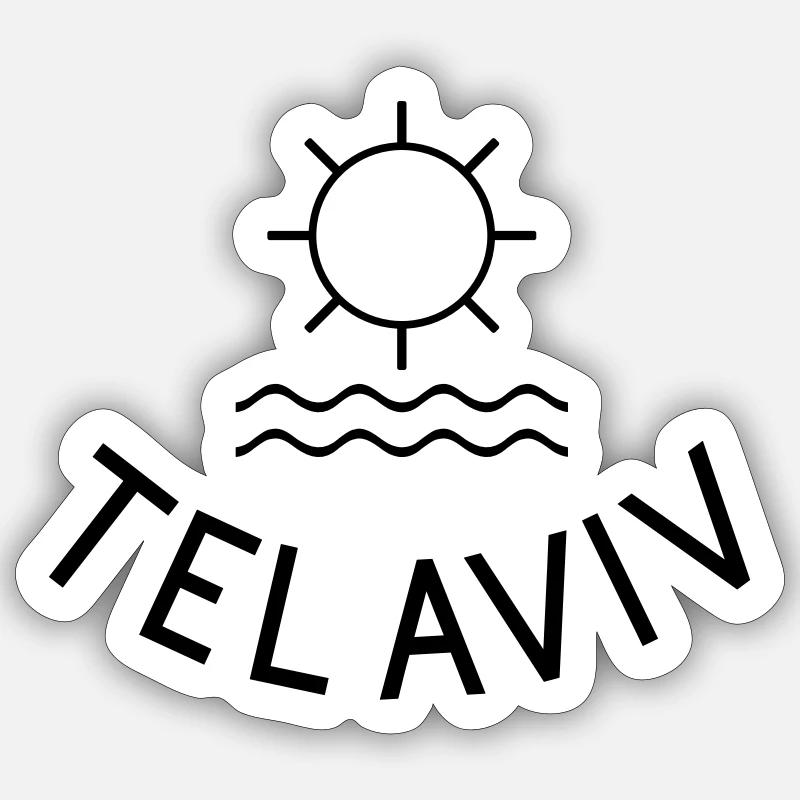 Tel Aviv - Sticker taille S (10 x 10 cm) - blanc mat