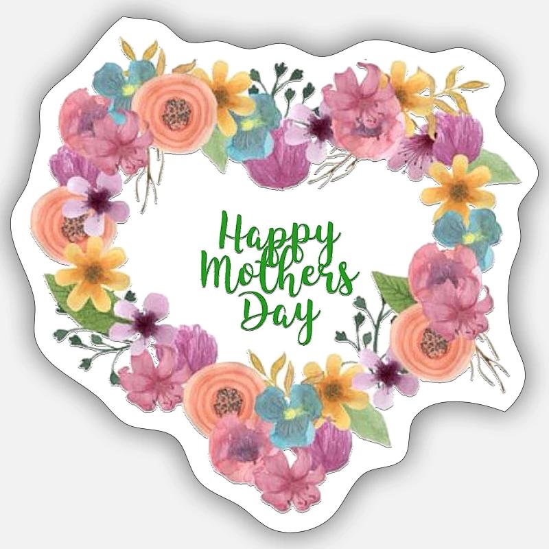 Blumenherz Muttertagsdesign Sticker Größe S (10 x 10 cm)