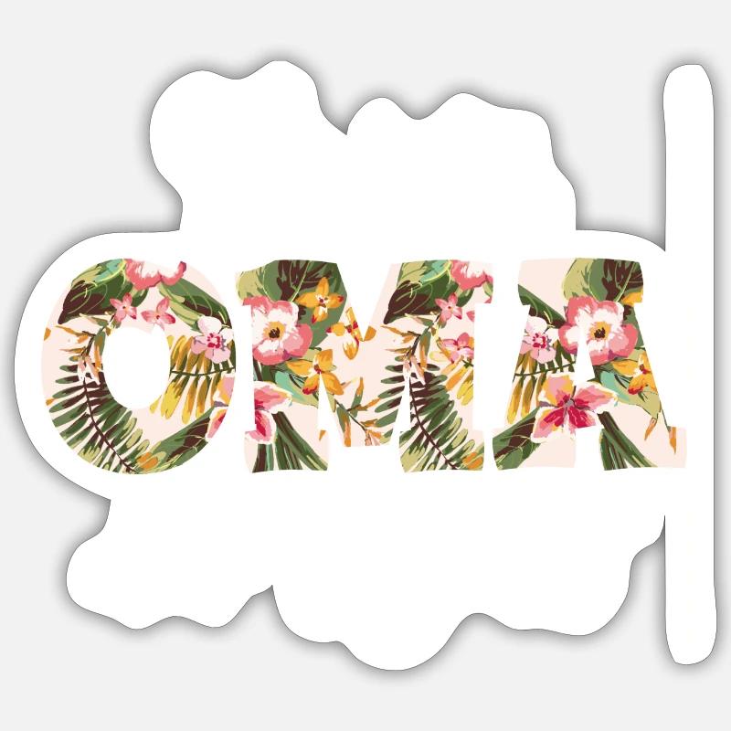 Beste Oma der Welt - Großmutter Muttertag Blumen Sticker Größe S (10 x 10 cm)