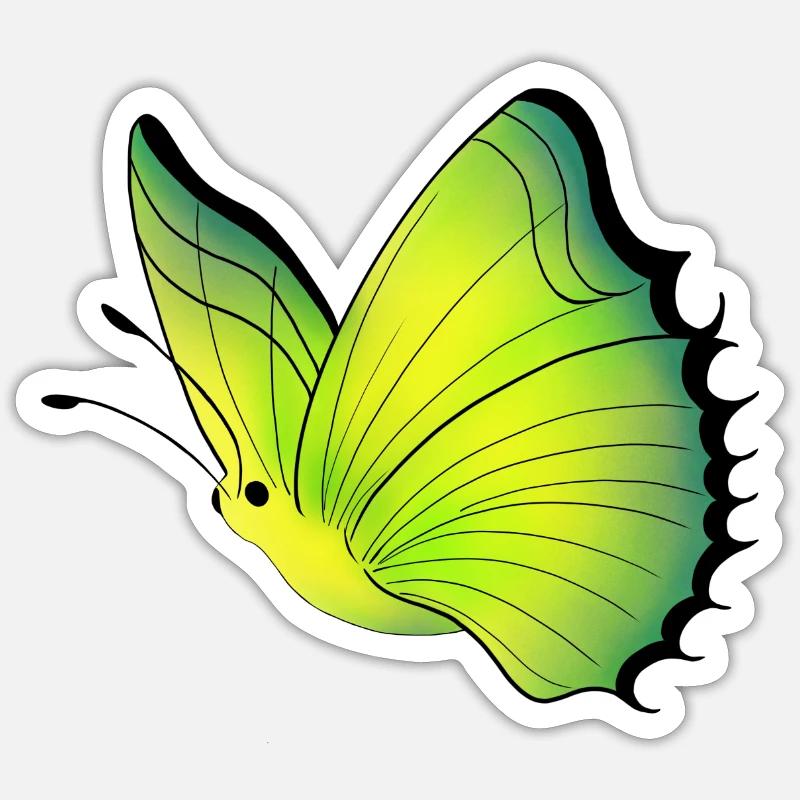 Schmetterling - Sticker Größe S (10 x 10 cm) - Mattweiß