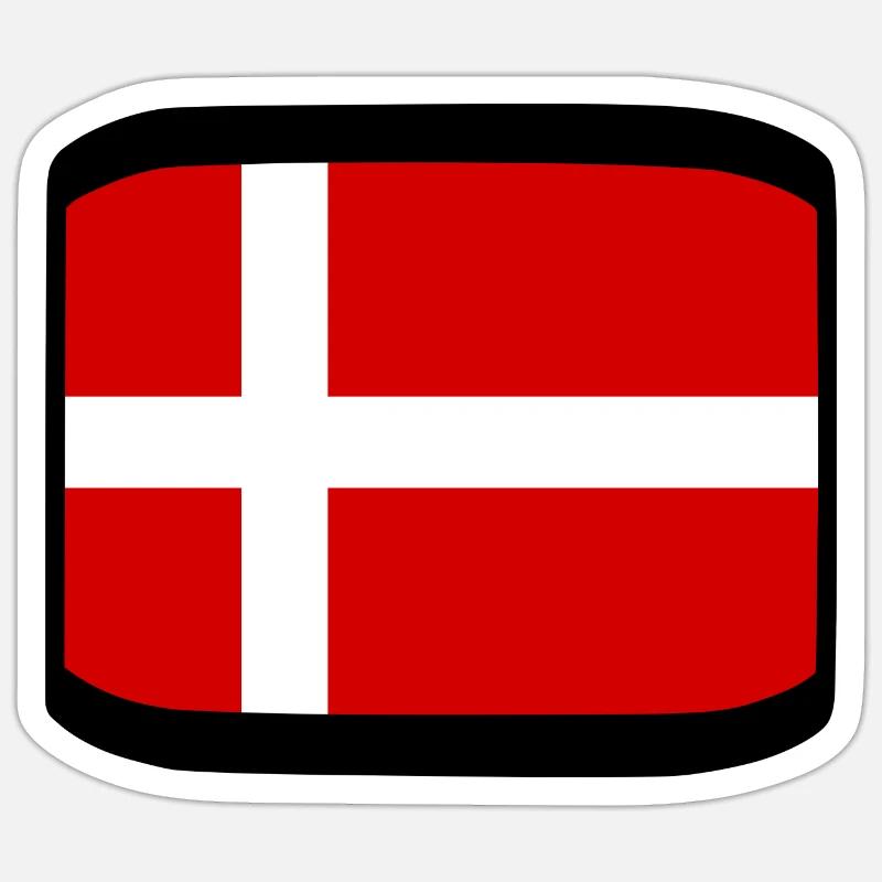 Danemark - Sticker taille S (10 x 10 cm) - blanc mat