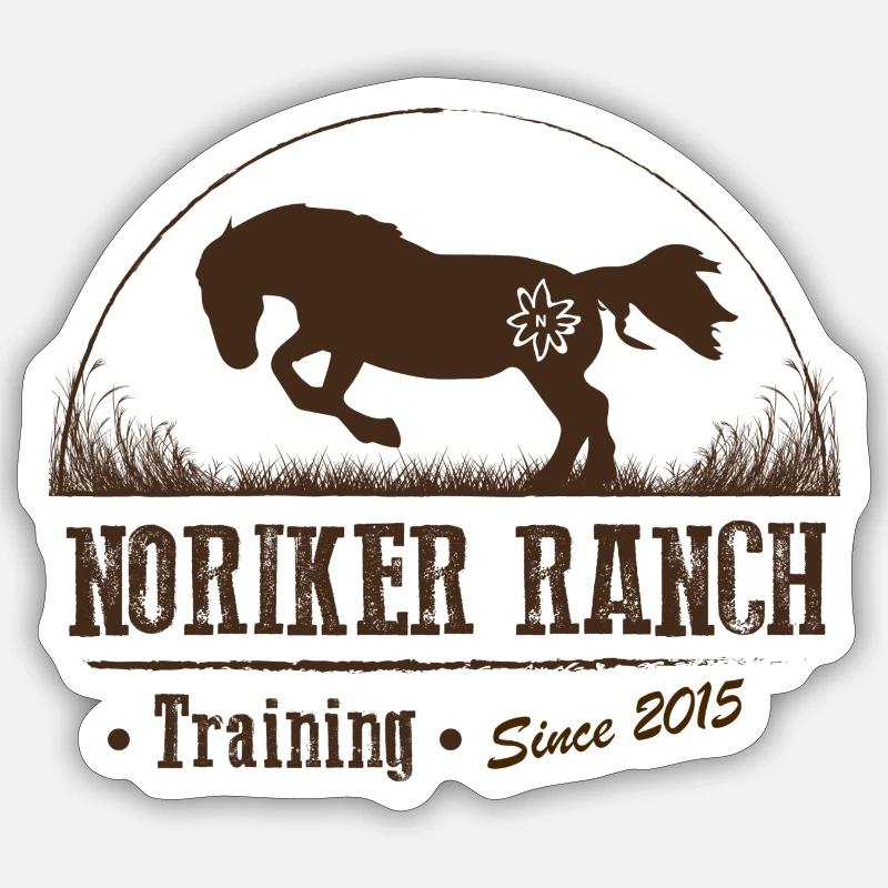Noriker Ranch Training - Sticker Größe S (10 x 10 cm) - Mattweiß