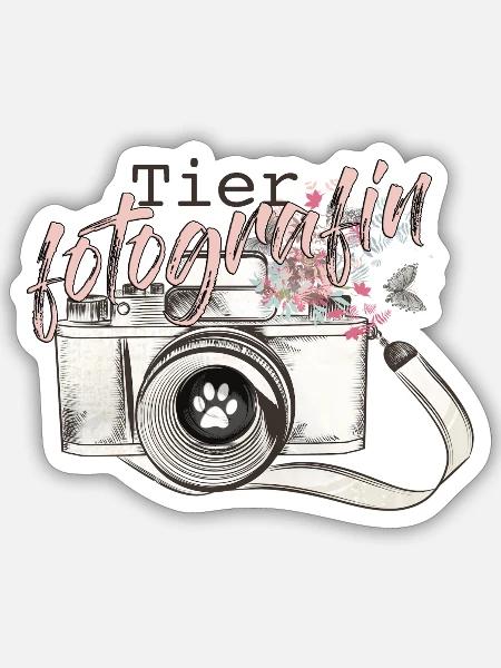 Tierfotografin1 - Sticker Größe S (10 x 10 cm) - Mattweiß