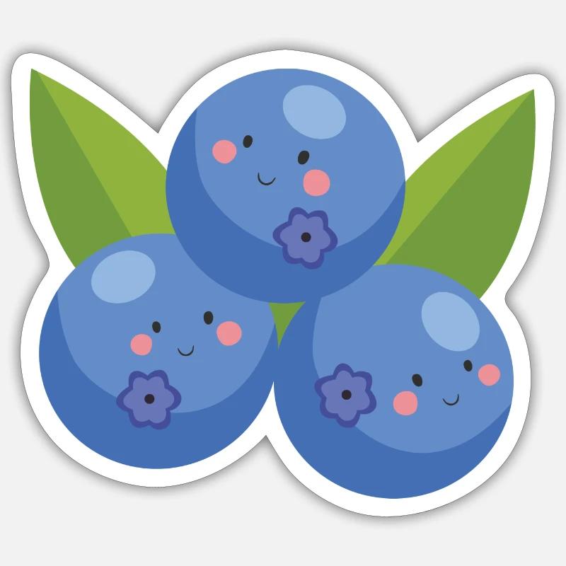 Myrtille - Sticker taille S (10 x 10 cm) - blanc mat